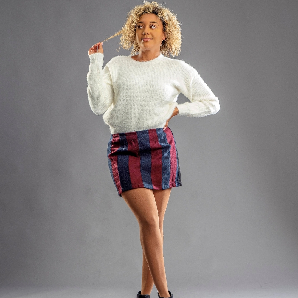Striped mini skirt